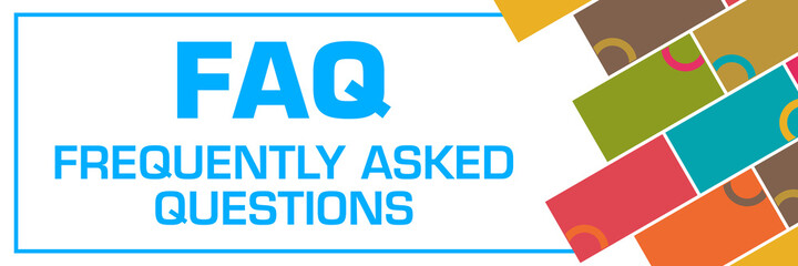 FAQ - Frequently Asked Questions Colorful Boxes Rings Right Text  