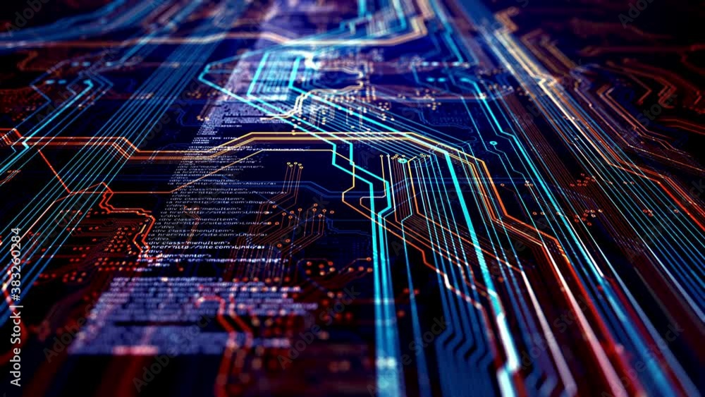 Wall mural technology background/technology background of the abstract computer motherboard, can be used in the