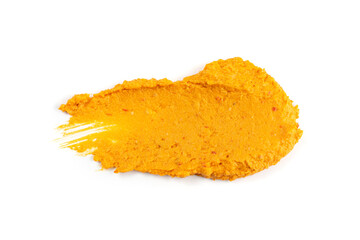 Orange Hummus Smear Isolated Spicy Tahini Spread