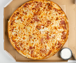 Simple Italian Pizza with Cheese Top View