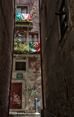 Ruelle dans les vieux quartiers de la Ribeira à Porto, Portugal