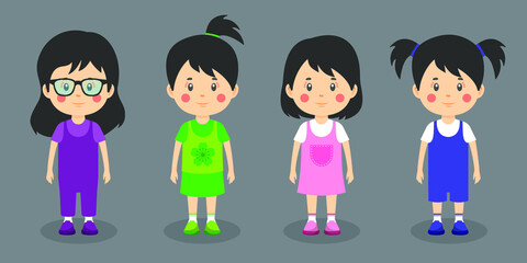 Stock Vector Little Kids Friendly Characters