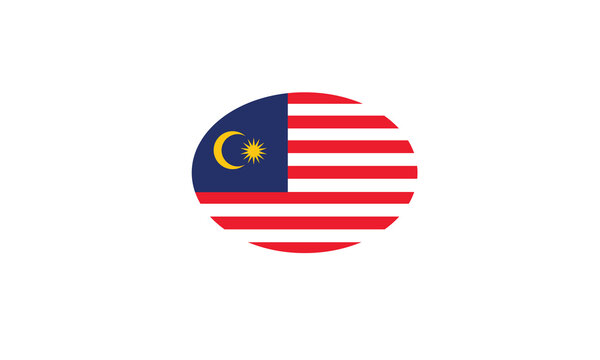 Malaysia Flag Oval Circle Vector Illustration