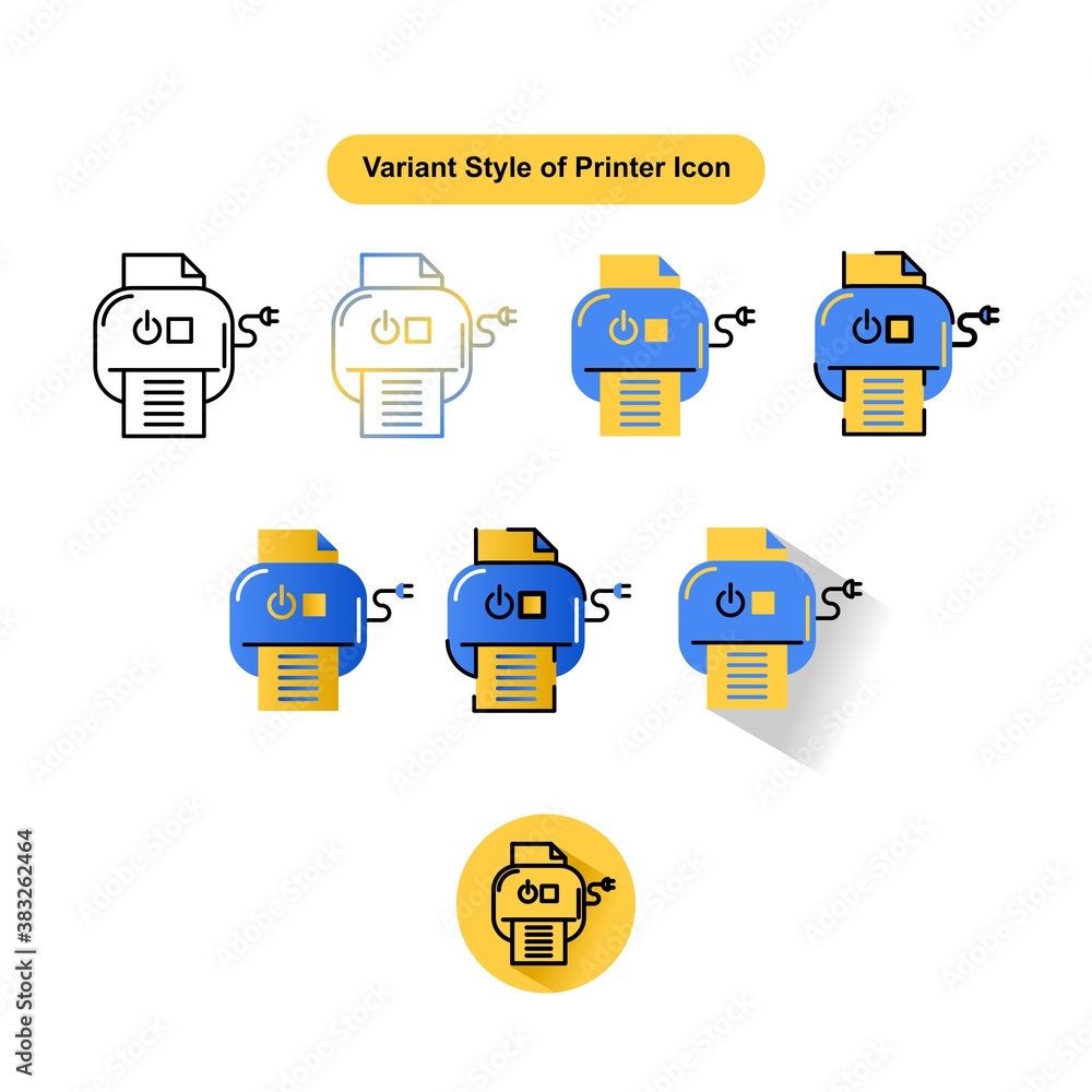 Poster variant icon style of printer