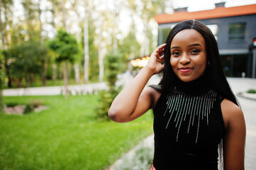 Close up portrait of fashionable african american woman.