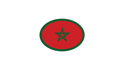 Morocco flag oval circle vector illustration