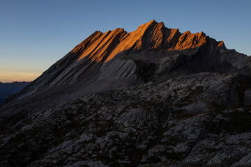 Sunset on taillante mountain