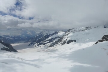 Fototapeta na wymiar snow covered mountains Jungfraujoch Switzerland