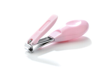 Nail clipper for baby girl isolated on white background    