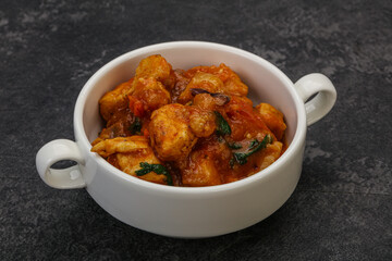 Chicken with oyster sauce and vegetables