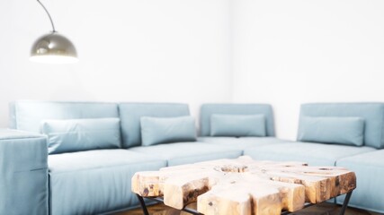 Modern design living room interior in Scandinavian style . 3D rendering