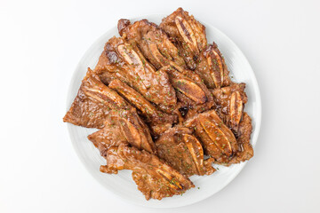 LA ribs on white background