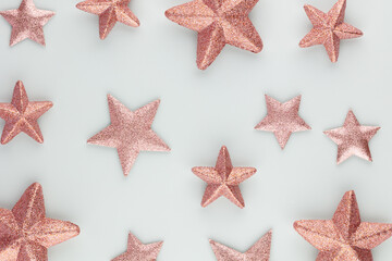 Christmas star decoration. Christmas star on blue background.