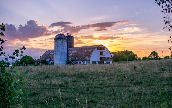 Vermont Barn at a summer sunset