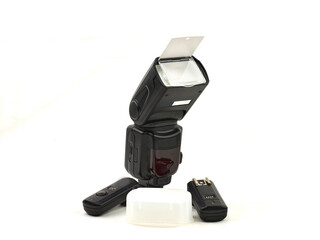 flash for a reflex camera with accessories