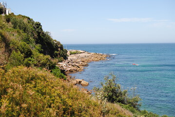 Bondi to Coogee walk on the sunny day in Sydney, Australia