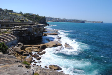 Fototapeta na wymiar Bondi to Coogee walk on the sunny day in Sydney, Australia