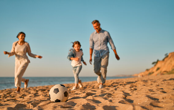 Happy family on the beach