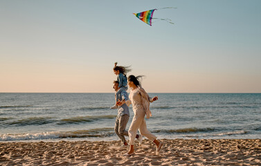 Happy family on the beach