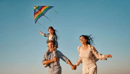 Happy family on the beach