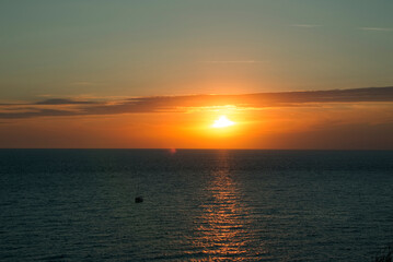 South sunset on the seashore.