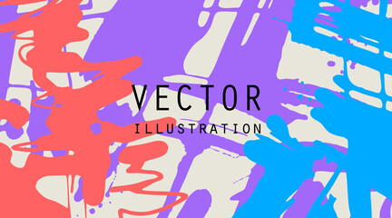 Obraz premium Artistic creative universal cards. Hand Drawn textures.