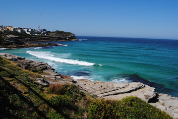Bondi to Coogee walk on the sunny day in Sydney, Australia