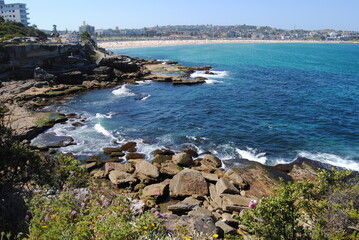 Bondi to Coogee walk on the sunny day in Sydney, Australia