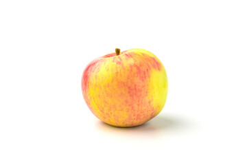 yellow-red Apple on a white background close-up. isolate