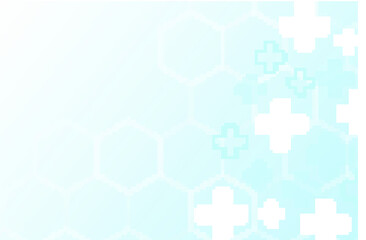 healthy and medical background. Technology and science wallpaper template with hexagonal shape. Soft blue color medical banner. Modern template with space for text.