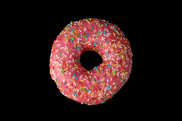 donut donuts on a black background close-up. isolate