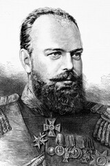 Alexander III of Russia. Emperor of Russia. 1845-1894. Antique illustration. 1894.