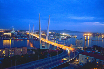 Bridge over the golden horn bay, Vladivostok