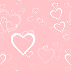 Seamless Hearts sprayed on background - Happy Valentine Day Decoration Seamless Pattern
