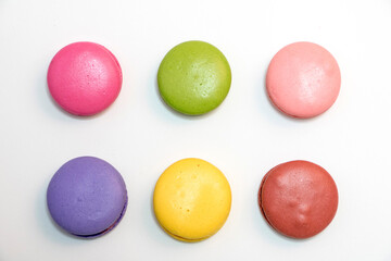 Sweet and colourful french macaroons
