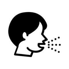Sneezing and Coughing Concept, Coronavirus prevention symbol on white background, Dont spread the virus Symbol, public health and physical distancing Sign, Bad etiquettes Vector Glyph Icon Design, 