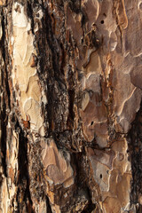 Beautiful texture on the bark of a pine tree