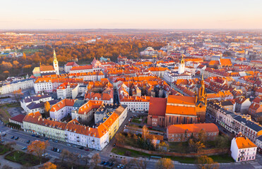 Obraz premium Aerial view on the city Kalisz. Poland