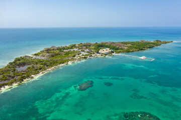 Fototapeta na wymiar Island Luxury Hotel Resort Travel Vacation Relax Caribbean Sea