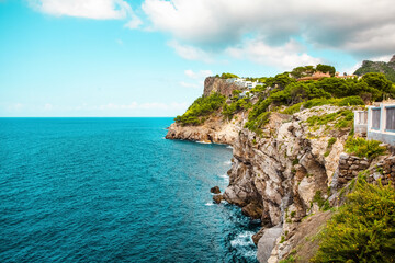 Fototapeta premium Mallorca, Island scenery, Balearic Islands, view to coastline and sea