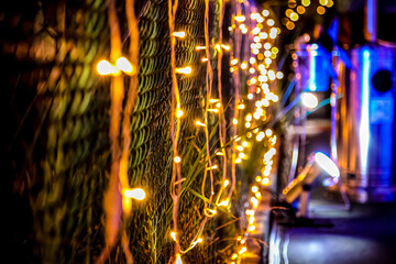 Christmas lights and decorations for a party event or gala dinner
