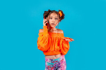 girl making a call on smartphone