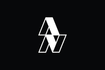 Minimal Innovative Initial AN logo and NA logo. Letter AN NA creative elegant Monogram. Premium Business logo icon. White color on black background