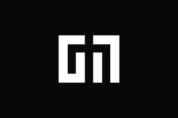 Minimal Innovative Initial GM logo and MG logo. Letter G M MG GM creative elegant Monogram. Premium Business logo icon. White color on black background