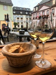 glass of wine in the restaurant