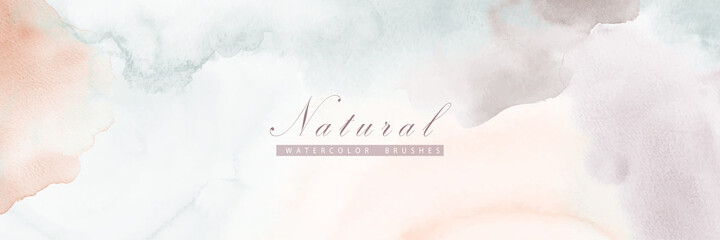 Abstract horizontal background designed with earth tone watercolor stains