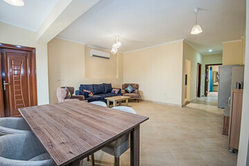 Interior design of luxury apartment living room