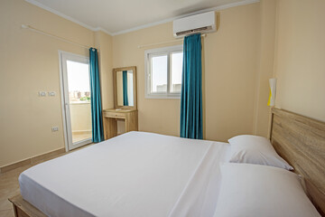 Interior design of double bedroom in house