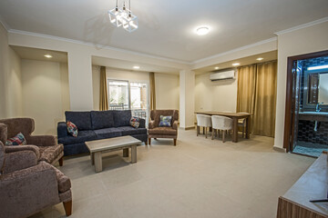 Interior design of luxury apartment living room
