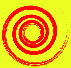 
red spiral on yellow background